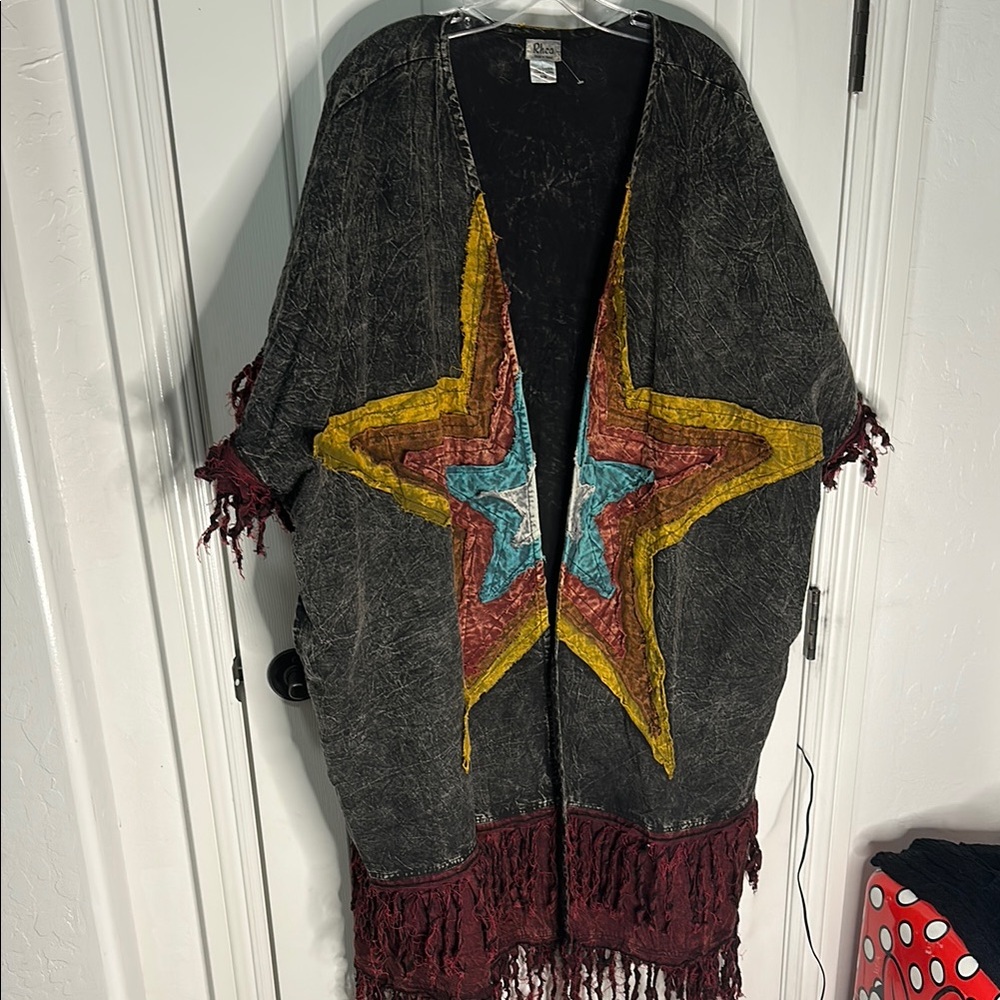 Colorful Star Patterned Kimono - Picture 6 of 12